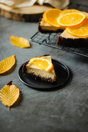 Part de cheescake à l'orange