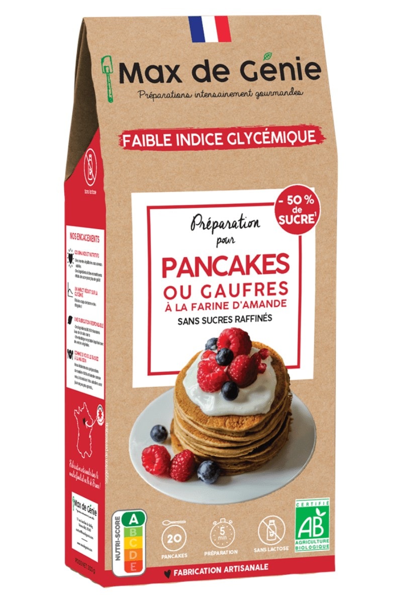 Packaging Préparation pour Pancakes ou gaufres à la farine d'amande