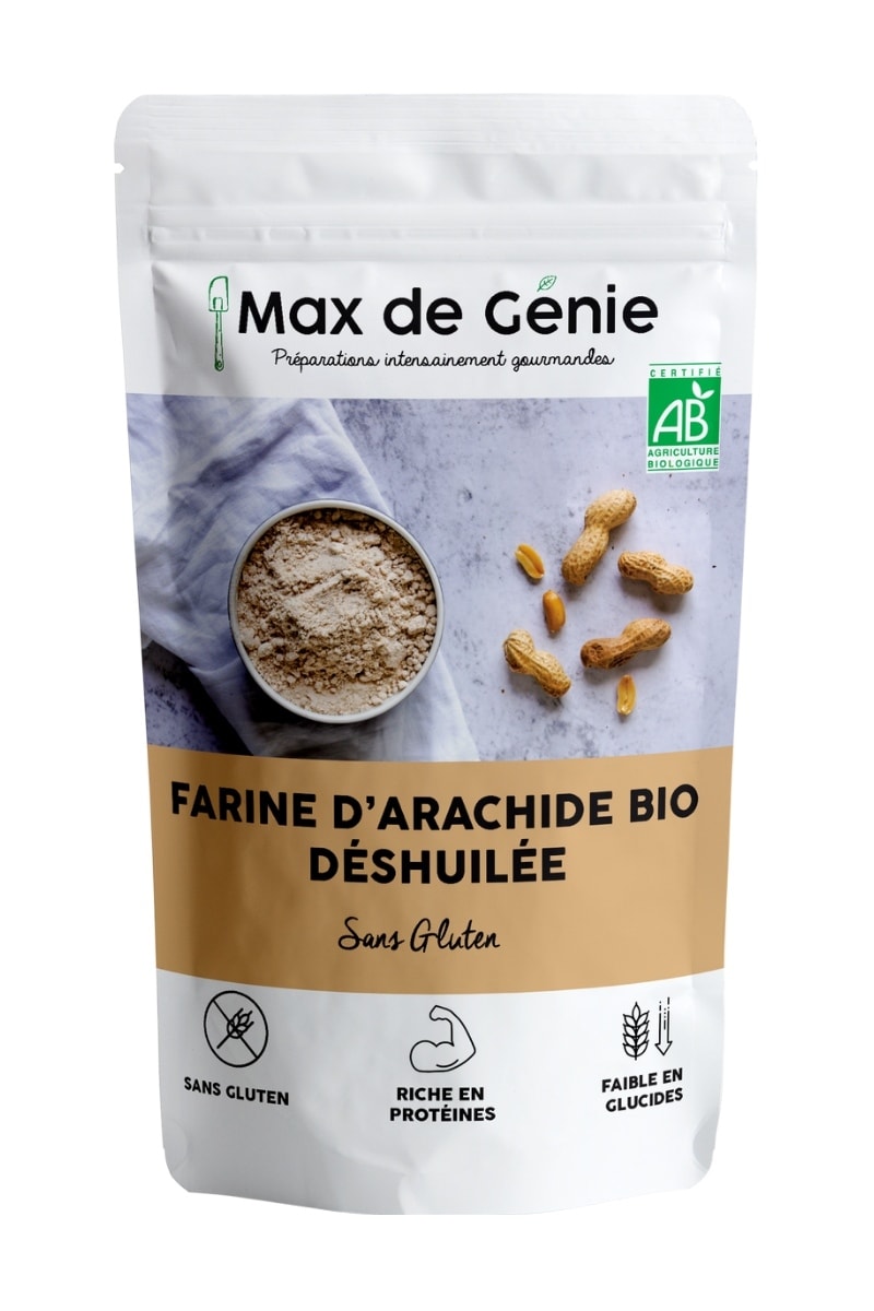 packaging farine de cacahuète bio déshuilée