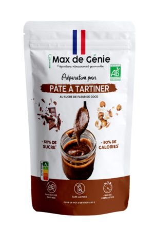 Packaging préparation pour pâte à tartiner bio sans sucres raffinés