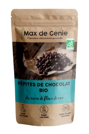 Packaging pépites de chocolat bio au sucre de fleur de coco