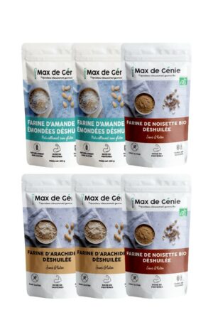 Pack farines : amande, noisette et cacahuète