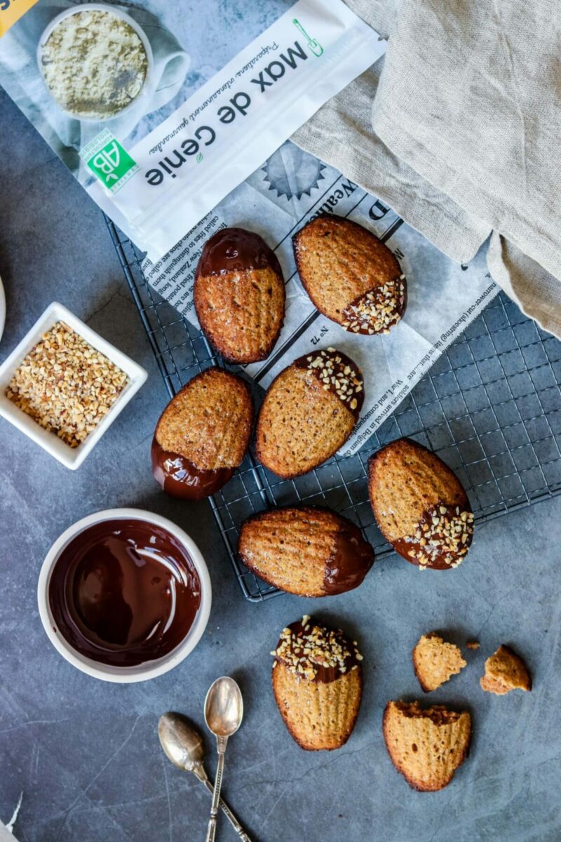 Madeleines keto chocolat noisette