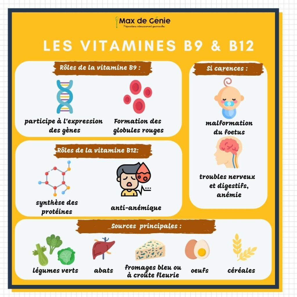 Vitamines B roles carences et sources