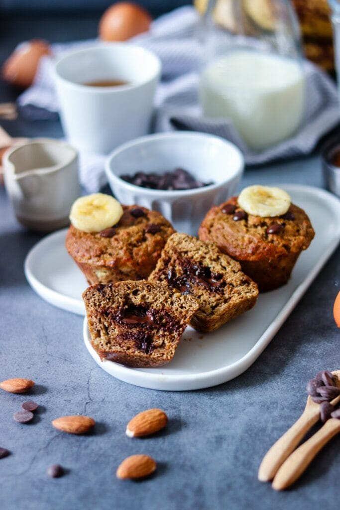 Mini banana bread fourrés au chocolat