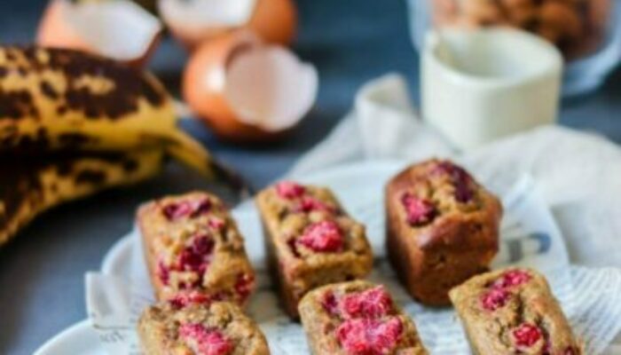 Recette mini banana bread aux framboises