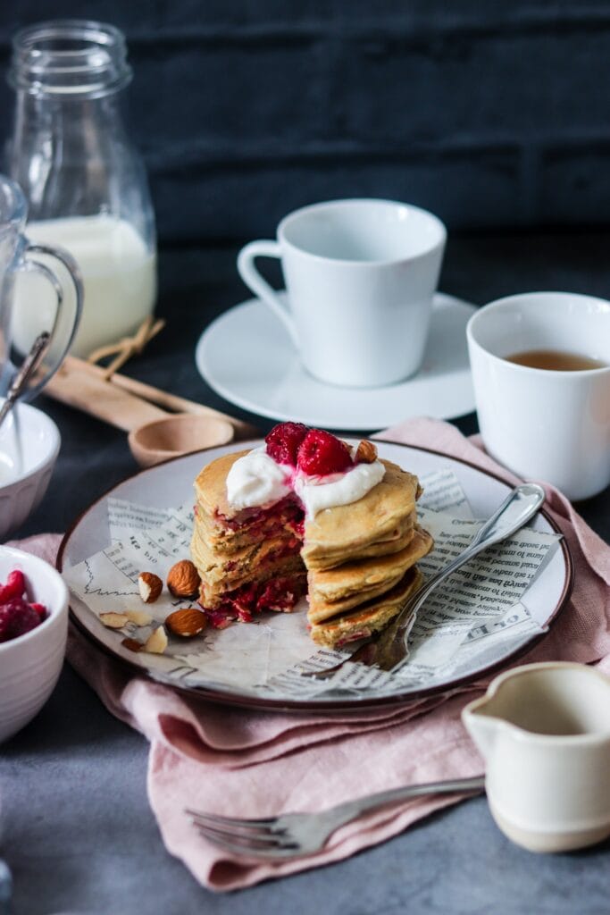 Pancakes fourrés framboises-4