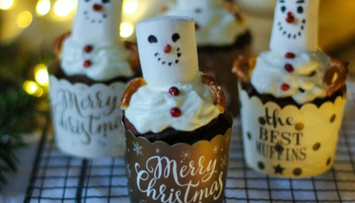 Recette de muffins IG bas en Bonhomme de neige pour Noël