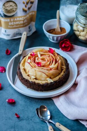 Cheesecake Rose de Pomme farine de cacahuète-2-min