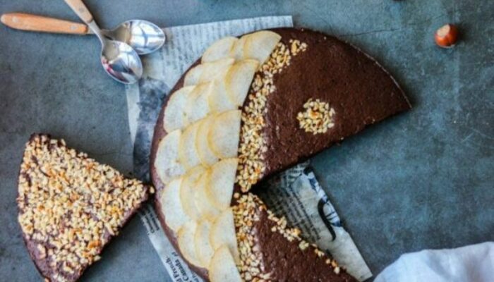 Recette de poisson d’avril en cake choco-noisette et poires