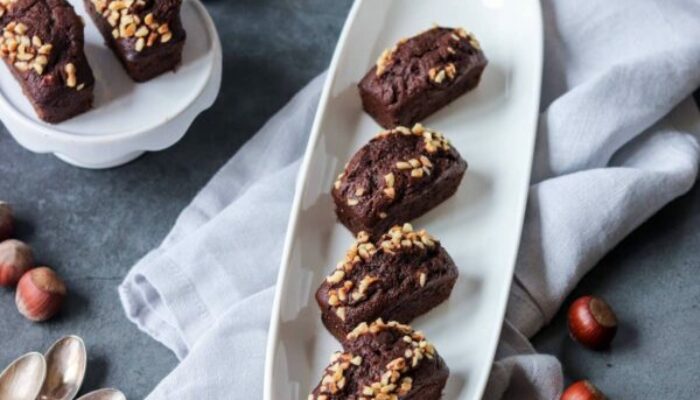 Recette de mini financiers pralinés choco-noisette IG BAS et sans gluten