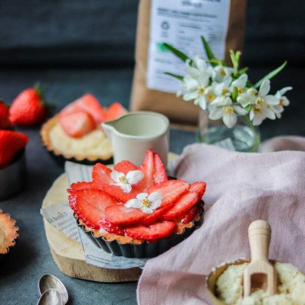 Tarte aux fraises Farine d'amande blanchie