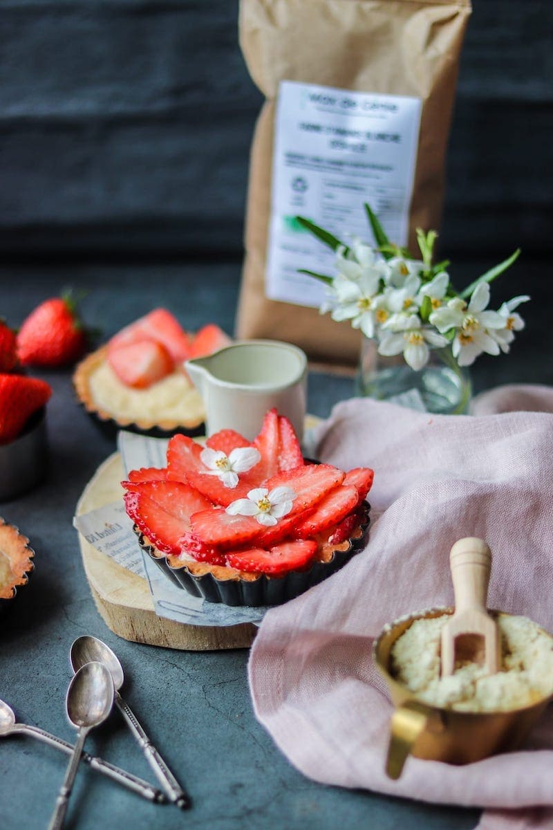 Tarte aux fraises Farine d'amande blanchie