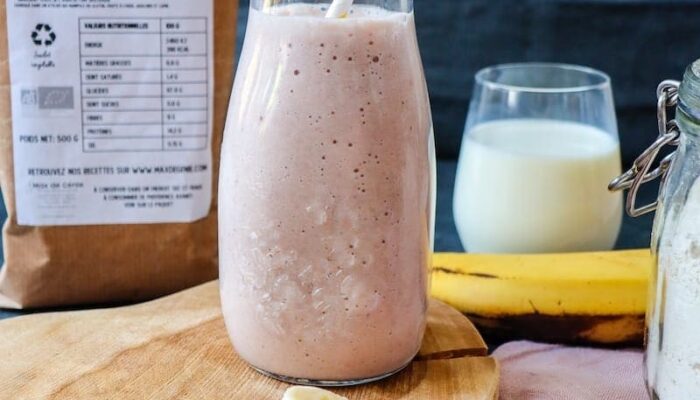 Recette de smoothie protéiné avoine – fraise – banane