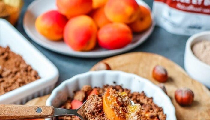 Recette de crumble IG BAS abricots – noisettes