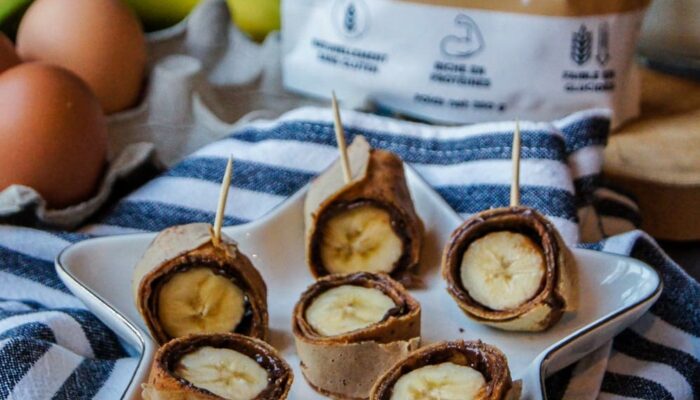 Recette de roulés de crêpes fourrés banane et chocolat