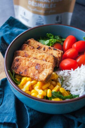 Tofu pané farine de cacahuète