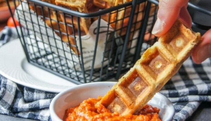 Recette de gaufres salées IG bas à la mozzarella