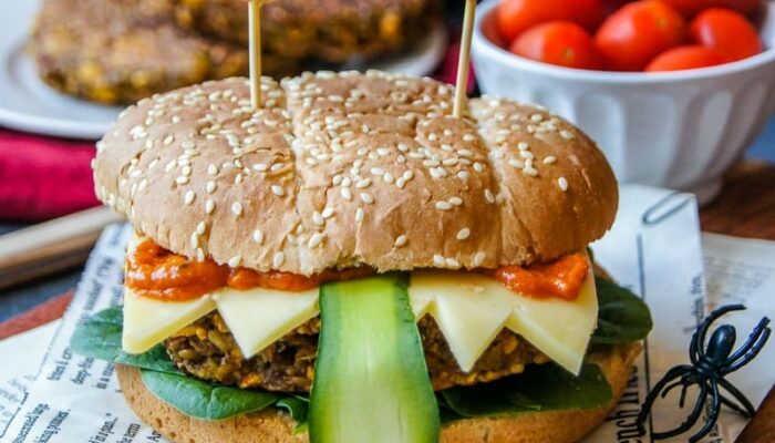 Recette de burger Veggie d’Halloween