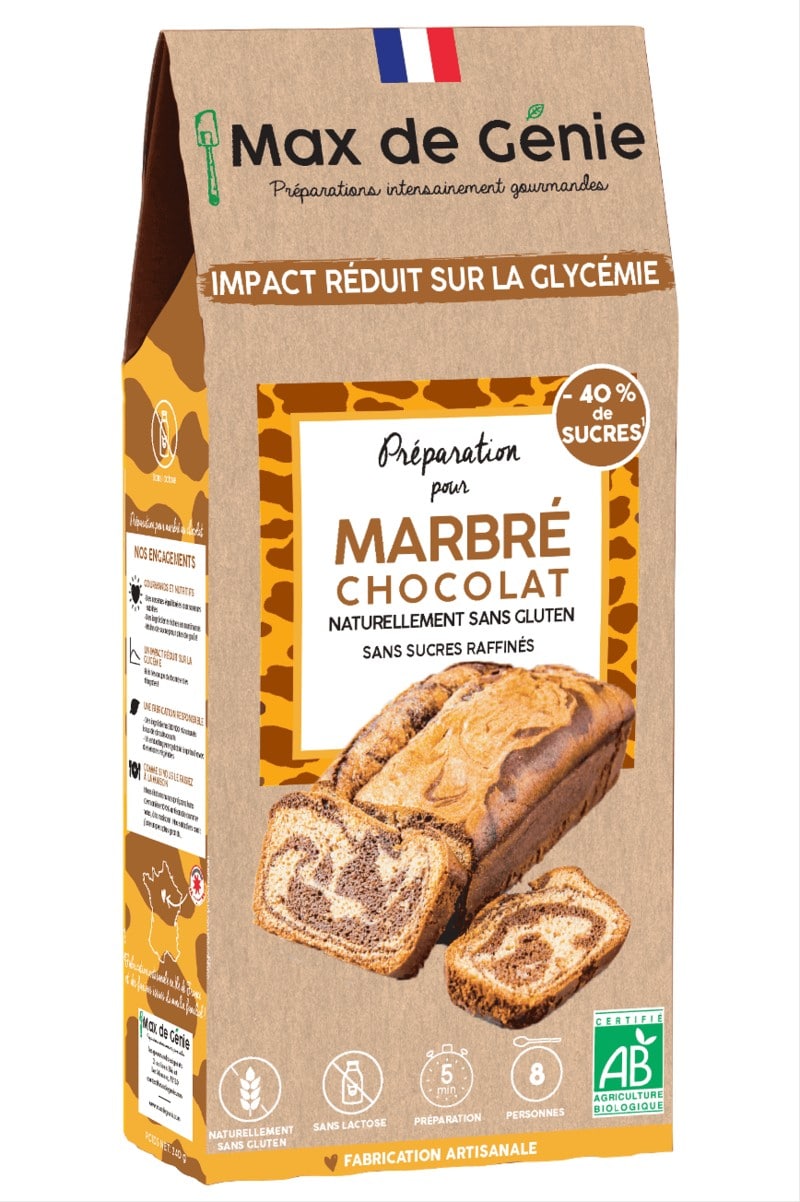 Packaging marbré chocolat Max de Génie