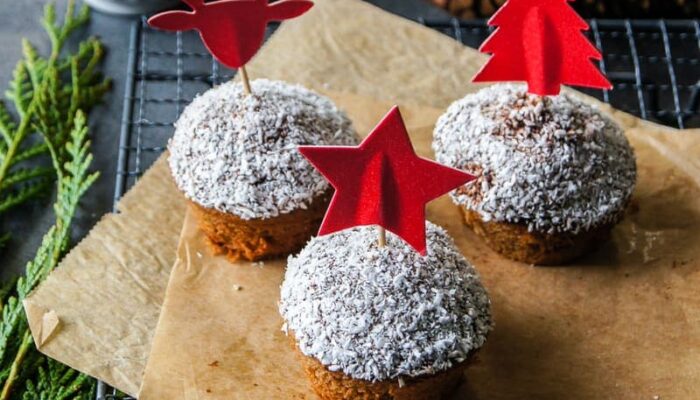 Recette de muffins de Noël chocolat – coco (sans gluten)
