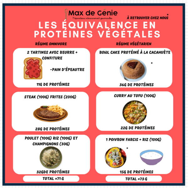 Les équivalence en protéines vegétales