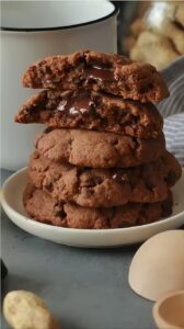 cookie cacahuète cœur coulant