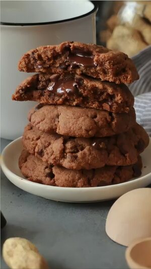 cookie cacahuète cœur coulant