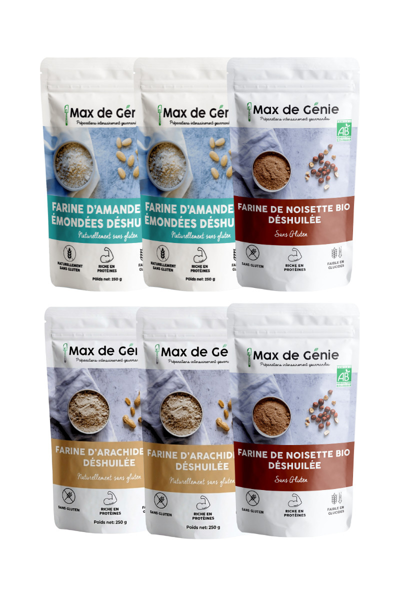 Pack farine d'amande, noisette et cacahuète déshuilée