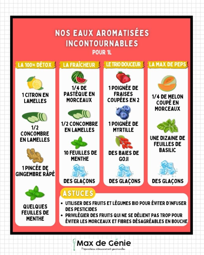 4 recettes d'eau aromatisée