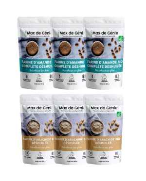 Pack farines : farine d’amandes complètes et farine de cacahuètes